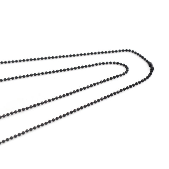 Image de Colliers de Chaînes en Alliage de Fer Noir Chaîne Maille Bille 70cm long, 1 Paquet ( 10 Pcs/Paquet)