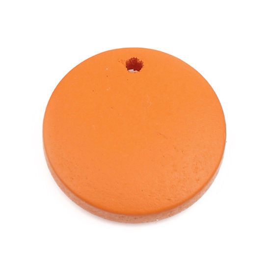 Picture of Wood Charms Round Orange 20mm Dia, 50 PCs