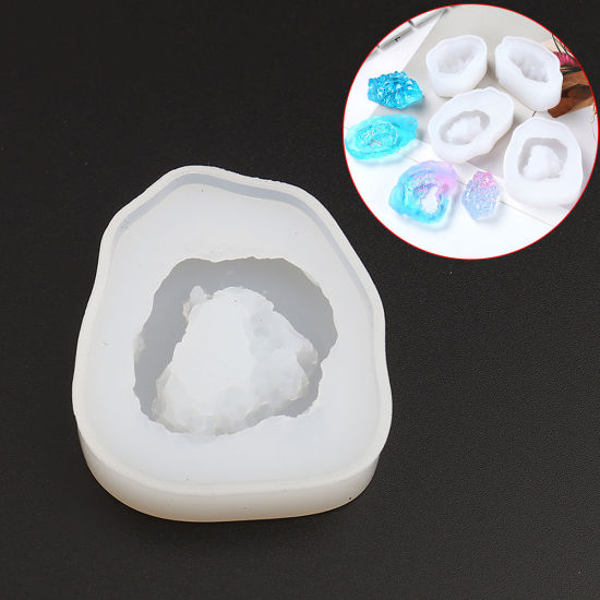 Picture of Silicone Resin Mold For Jewelry Making White 53mm x 47mm, 1 Piece