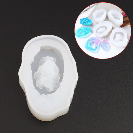 Immagine di Silicone Muffa della Resina per Gioielli Rendendo Bianco 54mm x 36mm, 1 Pz