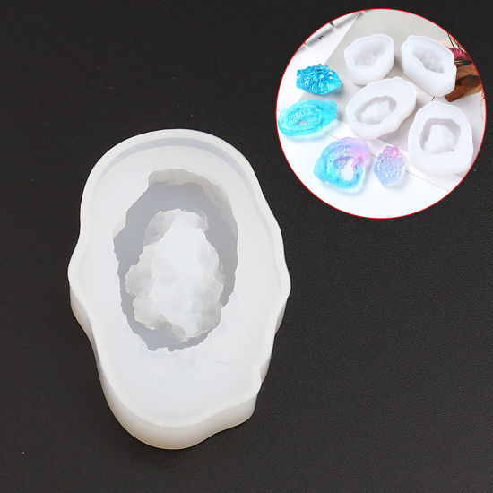 Picture of Silicone Resin Mold For Jewelry Making White 54mm x 36mm, 1 Piece