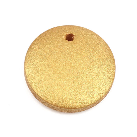 Bild von Natürliches Holz Charms Rund Golden 20mm D., 50 Stück