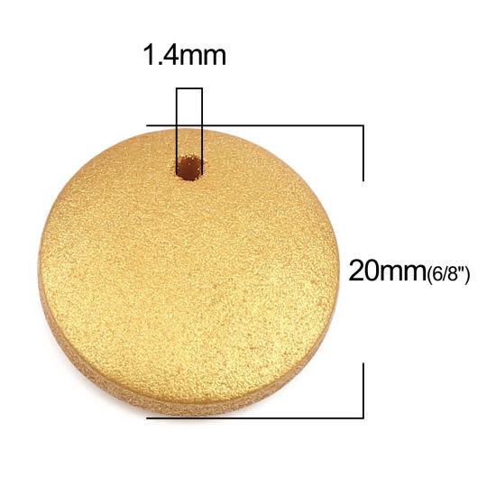 Bild von Natürliches Holz Charms Rund Golden 20mm D., 50 Stück