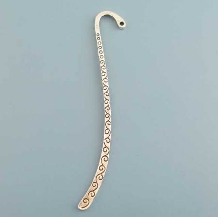 10 PCs Zinc Based Alloy DIY Handmade Bookmark Twist Antique Silver Color Carved Pattern 8.5cm long