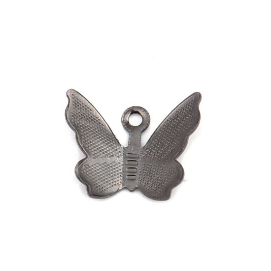 Picture of Brass Insect Charms Gunmetal Butterfly Animal 13mm x 11mm, 100 PCs                                                                                                                                                                                            