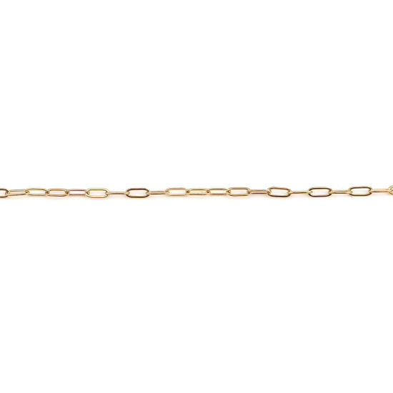 Picture of 304 Stainless Steel Paperclip Chains Link Cable Chain Necklace Oval Gold Plated 80cm(31 4/8") long, 1 Piece