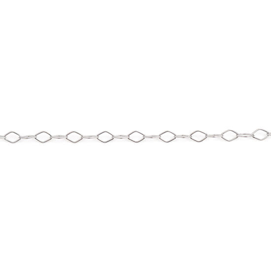 Bild von 304 Edelstahl Büroklammer Ketten Gliederkette Kette Halskette Raute Silberfarbe 59.8cm lang, 1 Strang
