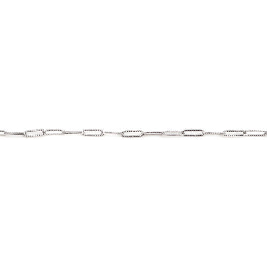 Bild von 304 Edelstahl Büroklammer Ketten Gliederkette Kette Halskette Oval Silberfarbe 59.3cm lang, 1 Strang