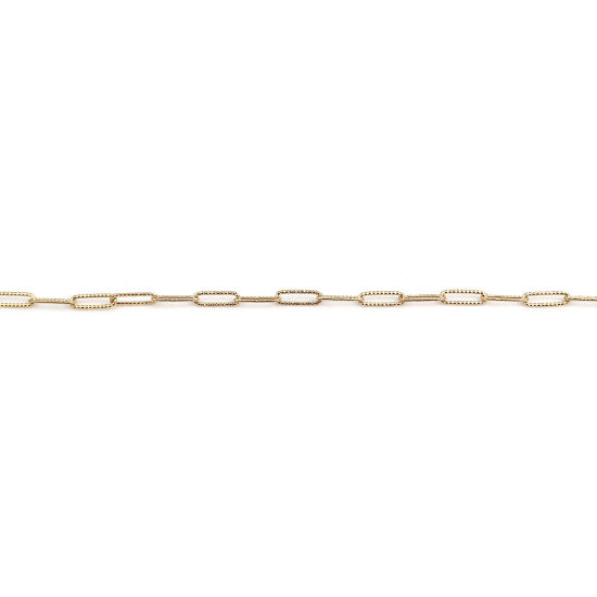 Bild von 304 Edelstahl Büroklammer Ketten Gliederkette Kette Halskette Oval Vergoldet 59.3cm lang, 1 Strang