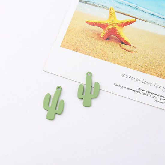 Picture of Zinc Based Alloy Charms Cactus Green 24mm x 14mm, 10 PCs