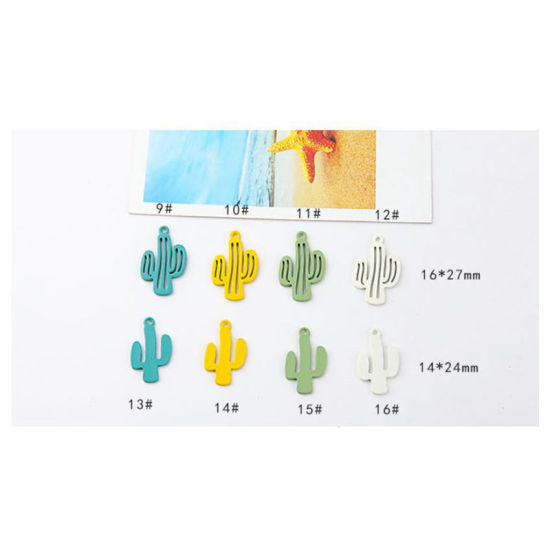 Picture of Zinc Based Alloy Charms Cactus Green 24mm x 14mm, 10 PCs