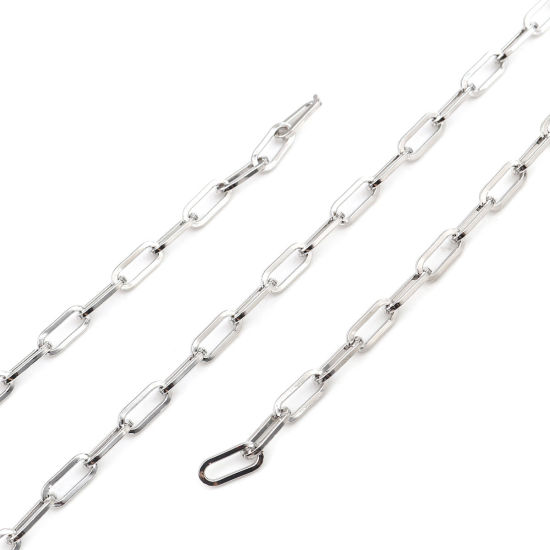 Picture of Iron Based Alloy Paperclip Chains Link Cable Chain Findings Silver Tone Oval 14x6mm, 2 M