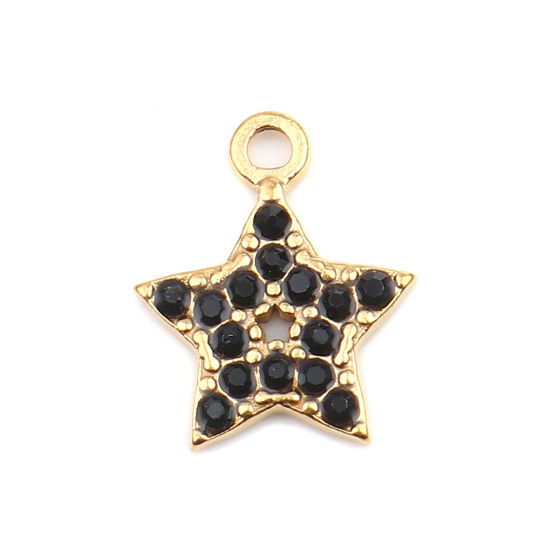 Immagine di 304 Acciaio Inossidabile Charms Ovale Oro Placcato Verde Strass 18mm x 12mm, 2 Pz