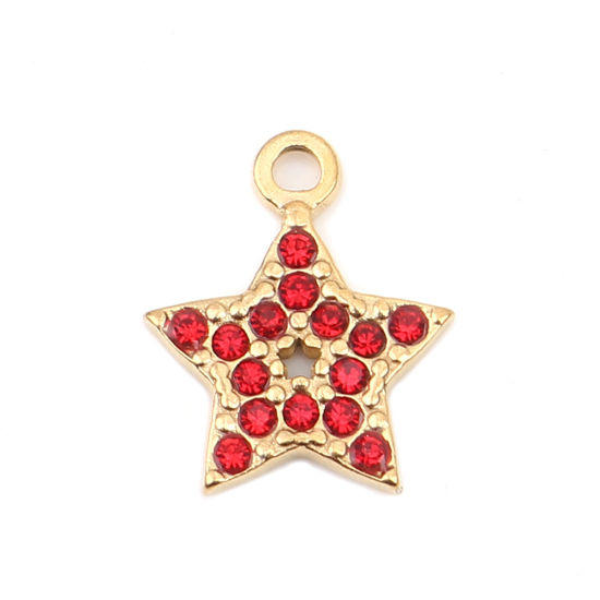 Immagine di 304 Acciaio Inossidabile Charms Ovale Oro Placcato Verde Strass 18mm x 12mm, 2 Pz