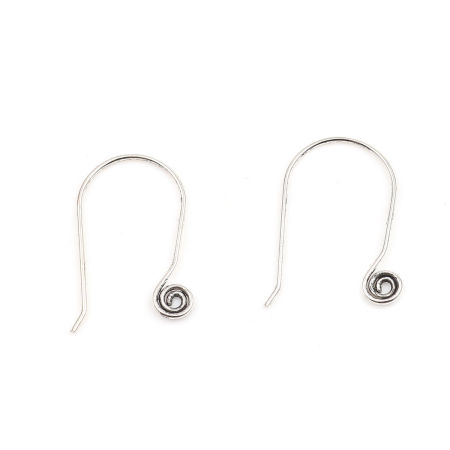 Zinklegierung Ohrring Ohr Haken Ohrringe U-Form Antiksilber M/Öse 28mm x 18mm, Drahtstärke: (20 gauge), 10 Stück