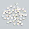 Picture of Acrylic Beads Flat Round Gold Plated White Initial Alphabet/ Capital Letter Pattern About 7mm Dia., Hole: Approx 1.5mm, 500 PCs