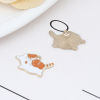 Picture of Zinc Based Alloy Charms Cat Animal Gold Plated White & Orange Enamel 28mm x 16mm, 10 PCs