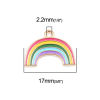 Bild von Zinklegierung Wetter Kollektion Charms Regenbogen Vergoldet Bunt Emaille 24mm x 17mm, 10 Stück