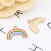 Bild von Zinklegierung Wetter Kollektion Charms Regenbogen Vergoldet Bunt Emaille 24mm x 17mm, 10 Stück