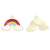 Picture of Zinc Based Alloy Weather Collection Charms Rainbow Gold Plated Multicolor Enamel 23mm x 16mm, 10 PCs