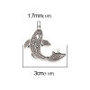 Picture of Zinc Based Alloy Ocean Jewelry Pendants Fish Animal Antique Silver Color 30mm x 20mm, 20 PCs