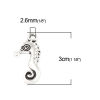 Picture of Zinc Based Alloy Ocean Jewelry Pendants Seahorse Animal Antique Silver Color 30mm x 15mm, 50 PCs