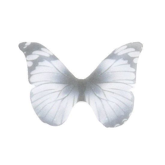 Picture of Organza Ethereal Butterfly For DIY & Craft Dark Gray 43mm x 33mm, 50 PCs