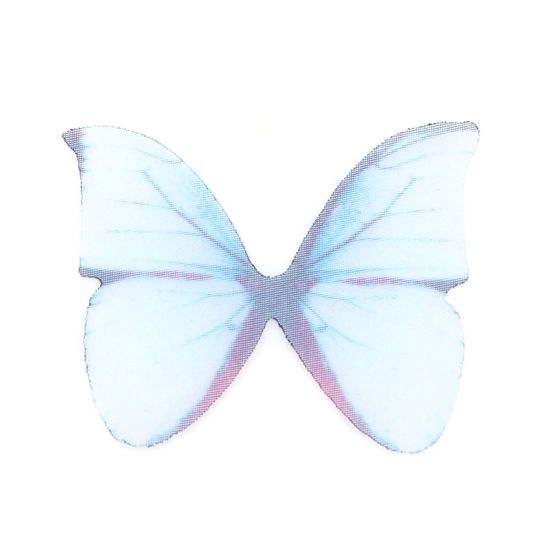 Image de Papillon Éthéré En Organza Pour Bricolage Et Artisanat Bleu 38 Mm X 32 Mm, 50 Pièces