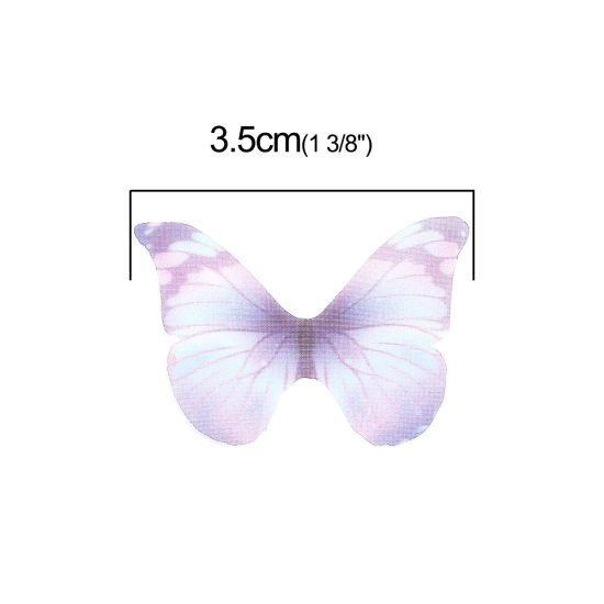 Picture of Organza Ethereal Butterfly For DIY & Craft Blue Violet 43mm x 33mm, 50 PCs