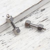 Imagen de Stainless Steel Fitness Charms Dumbbell Silver Tone 19mm x 7mm, 5 PCs