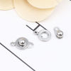 Imagen de 304 Acero Inoxidable Bola y zócalo Cierres de Botón a Presión Sujetador para Collar Pulsera DIY Craft Ronda Tono de Plata 15mm x 9mm, 10 Unidades