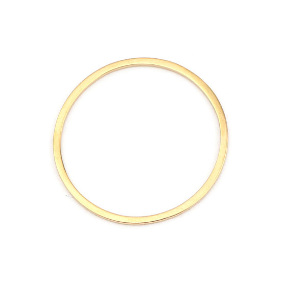 Bild von 0.8mm 304 Edelstahl Geschlossen Bindering Ring Vergoldet 25mm D., 5 Stück