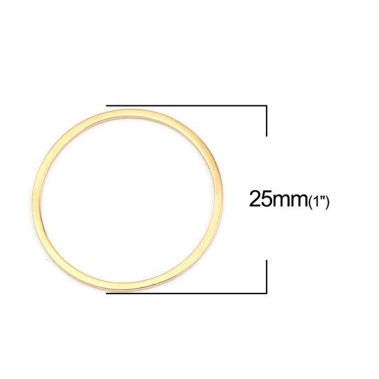 Bild von 0.8mm 304 Edelstahl Geschlossen Bindering Ring Vergoldet 25mm D., 5 Stück