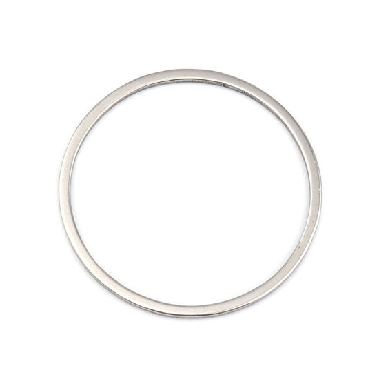 Bild von 0.8mm Edelstahl Geschlossen Bindering Ring Silberfarbe 25mm D., 10 Stück