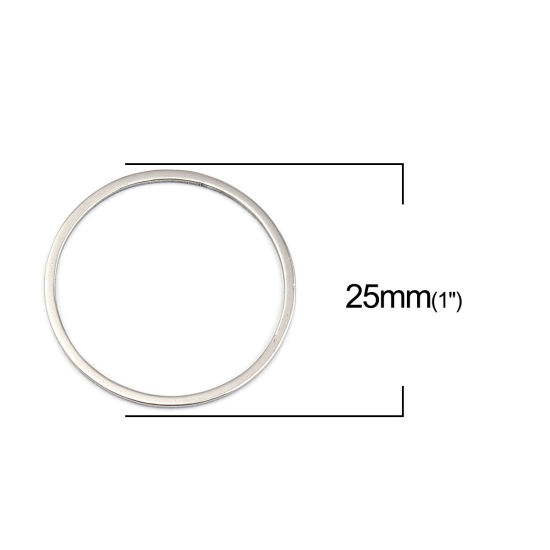 Bild von 0.8mm Edelstahl Geschlossen Bindering Ring Silberfarbe 25mm D., 10 Stück