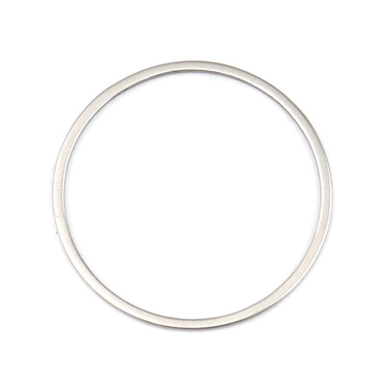 Изображение 0.8mm Stainless Steel Closed Soldered Jump Rings Findings Circle Ring Silver Tone 30mm Dia., 10 PCs