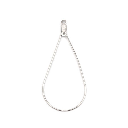Image de Pendentifs en Acier Inoxydable Goutte d'Eau Argent Mat 50mm x 23mm , 10 Pcs