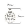 Picture of Zinc Based Alloy Charms Round Antique Silver Color Tree 15mm x 11mm, 50 PCs