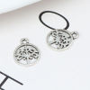 Picture of Zinc Based Alloy Charms Round Antique Silver Color Tree 15mm x 11mm, 50 PCs