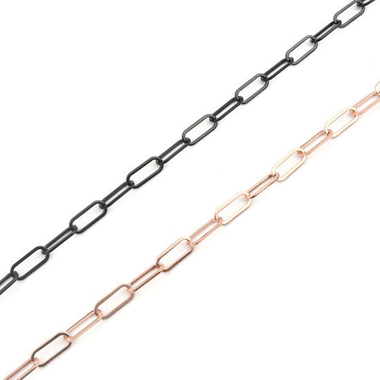 Image de 1 Pièce Colliers en 304 Acier Inoxydable Placage sous Vide Ovale Or Rose 59.5cm long