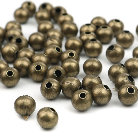 Picture of Iron Based Alloy Spacer Beads For DIY Jewelry Making Multicolor Round