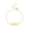 Picture of 304 Stainless Steel Year Anklet Gold Plated Number Message " 1992 " 21cm(8 2/8") long, 1 Piece