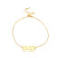 304 Stainless Steel Year Anklet Gold Plated Number Message " 1992 " 21cm(8 2/8") long, 1 Piece の画像