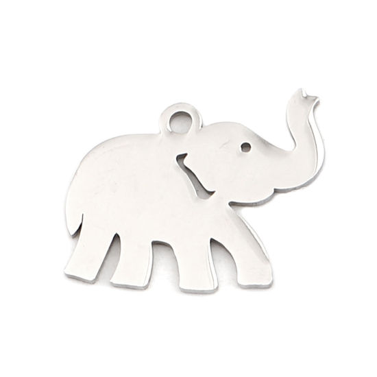 Picture of 304 Stainless Steel Charms Elephant Animal