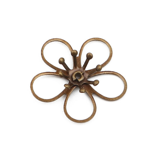 Изображение Brass Bead Cap Flower Antique Bronze (Fit Beads Size: 10mm Dia.) 21mm x 21mm, 20 PCs                                                                                                                                                                          