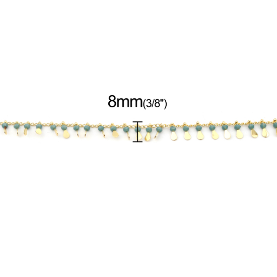 Изображение 1 М 304 Нержавеющая Сталь & Железо Снаряженные Цепи Для изготовления ювелирных изделий ручной работы своими руками водяная капля кисточка Позолоченный Синий Серый 8мм