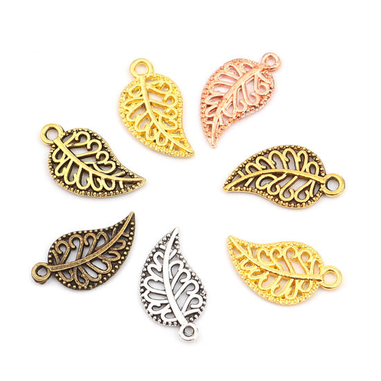 Picture of Zinc Based Alloy Charms Leaf Mixed Color 19mm x 10mm, 1 Set ( 210 PCs/Set)