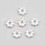 Picture of Zinc Based Alloy Spacer Beads Flower Silver Plated About 6mm x 6mm, Hole: Approx 1.2mm, 500 PCs