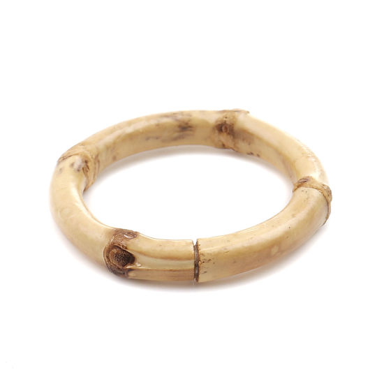 Bild von Bambus Geschlossen Bindering Ring Beige 3.5cm D., 5 Stück