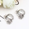 Picture of Zinc Based Alloy Charms Antique Silver Color Halloween Pumpkin 17mm x 17mm, 20 PCs